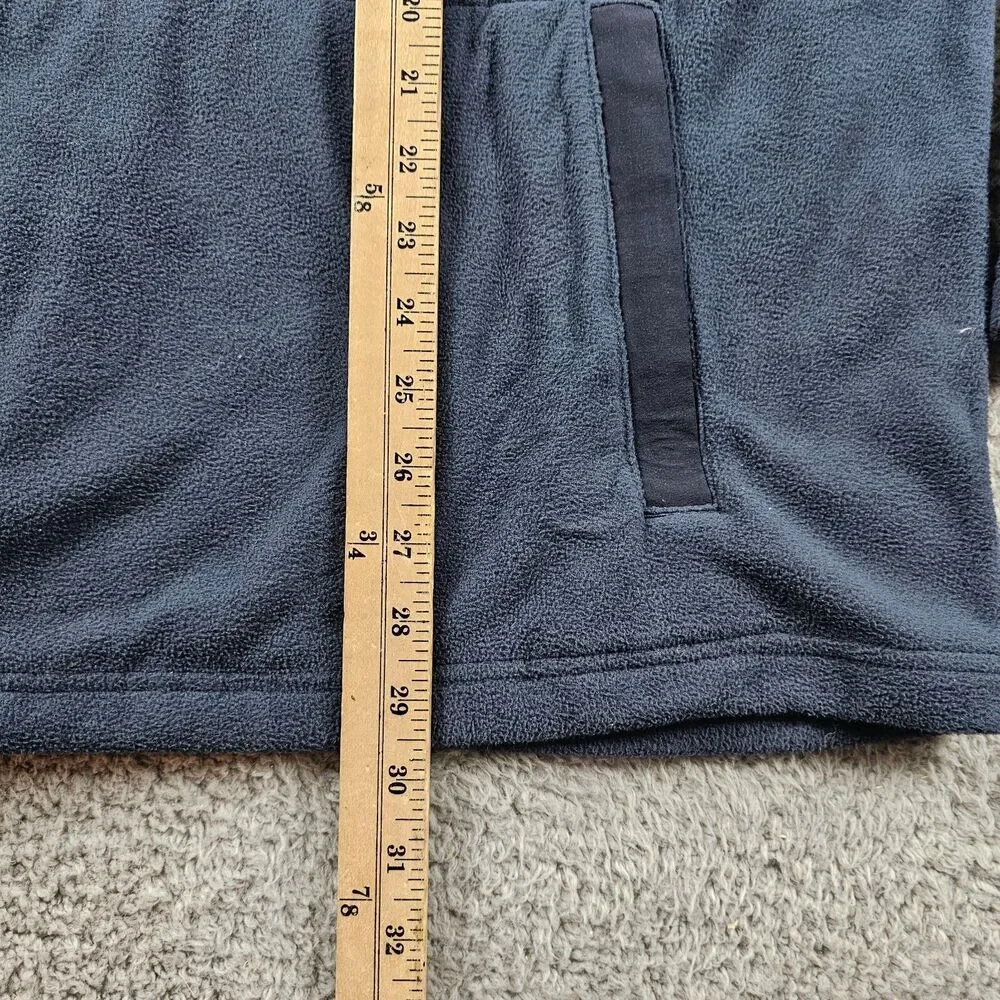Duluth Trading Sweater Mens Large Blue Fleece Pullover 1/4 Button Relaxed Hiking